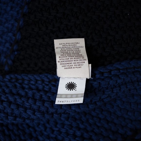 NWT UGG Two Tone Blocked Infinity Scarf Blue Black Knit Size OS - Picture 6 of 6